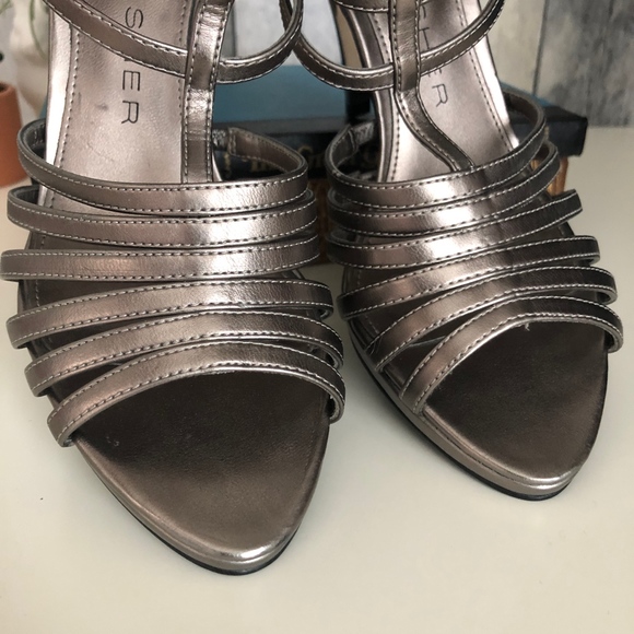 Marc Fisher Strappy Metallic Heels - Picture 2 of 8